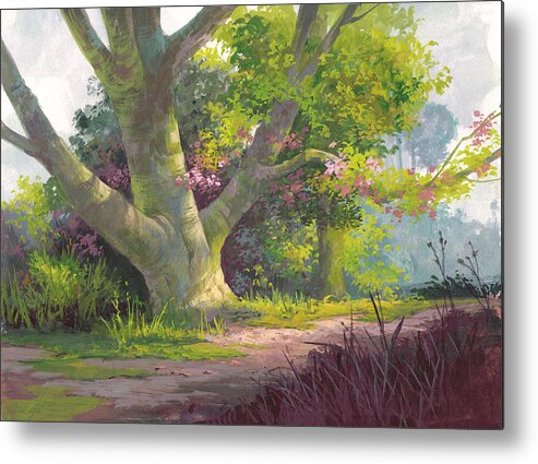 Michael Humphries Metal Print featuring the painting Shady Oasis by Michael Humphries