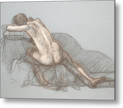 Realism Metal Print featuring the drawing Shelly Back View by Donelli DiMaria