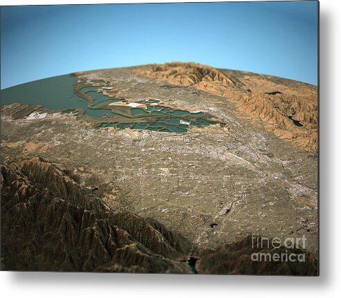 Silicon Valley Metal Print featuring the digital art Silicon Valley 3D View Wide Angle Natural Color by Frank Ramspott
