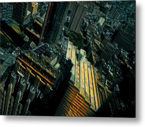 New York City Metal Print featuring the digital art Skewed View by Gina Callaghan