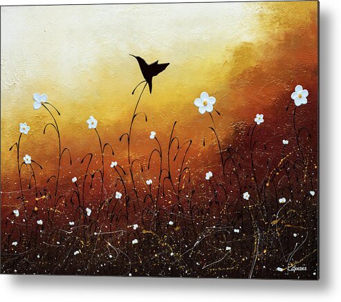 Hummingbird Metal Print featuring the painting Small Treasure by Carmen Guedez