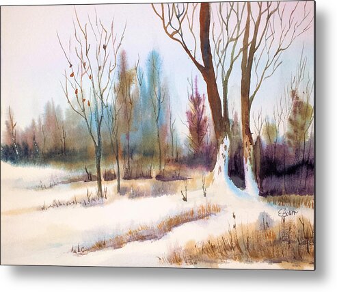 Snow Scene Metal Print featuring the painting Snow Day by Elise Boam