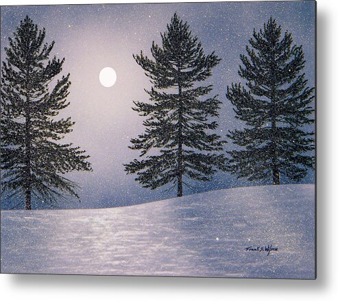 Mountains Metal Print featuring the painting Snow Light by Frank Wilson