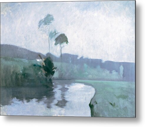 John Henry Twachtman Metal Print featuring the painting Springtime by John Henry Twachtman