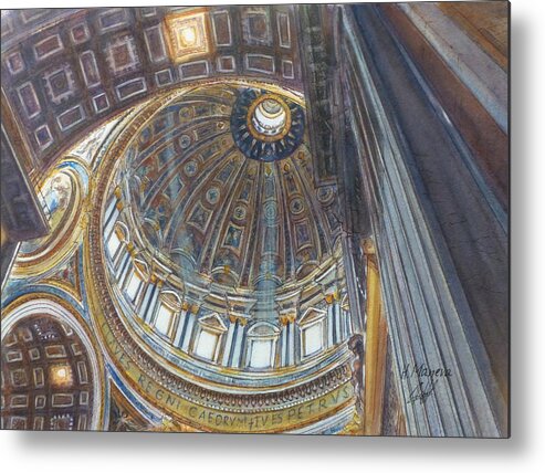 Christianity Metal Print featuring the painting St Peters Basilica by Henrieta Maneva