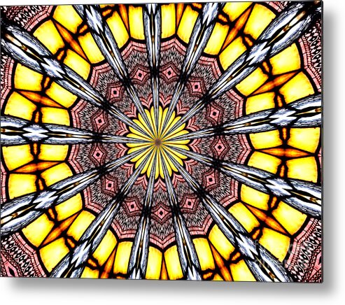 Stained Glass Window Metal Print featuring the photograph Stained Glass Kaleidoscope 23 by Rose Santuci-Sofranko