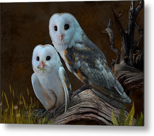Owl Metal Print featuring the digital art Stand by Me by Thanh Thuy Nguyen