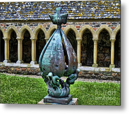 Statue Metal Print featuring the photograph Statue at the Abbey by Roberta Byram