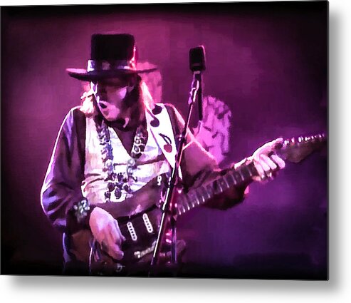 Musicians Metal Print featuring the photograph Stevie Ray Vaughan - Change it by Glenn Feron