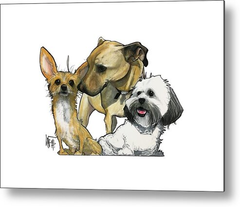 Pet Portrait Metal Print featuring the drawing Stoddard 7-1394 by John LaFree