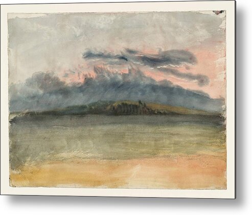 Joseph Mallord William Turner 1775�1851  Storm Clouds Sunset With A Pink Sky Metal Print featuring the painting Storm Clouds Sunset with a Pink Sky by Joseph Mallord