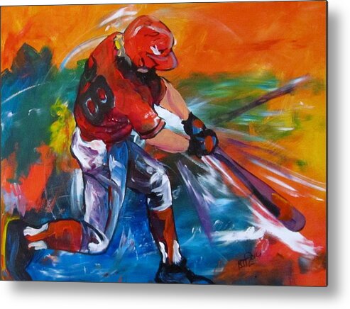 Baseball Metal Print featuring the painting Strike by Barbara O'Toole