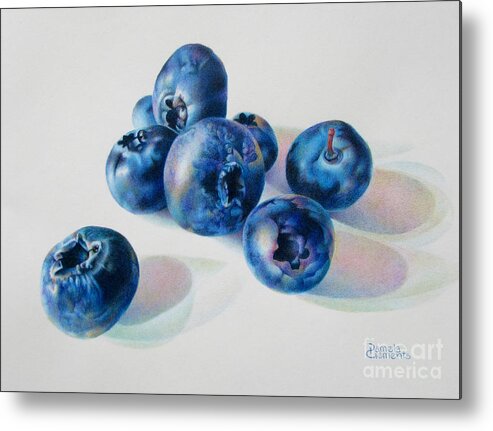 Blueberry Paintings Metal Print featuring the painting Summertime Blues by Pamela Clements