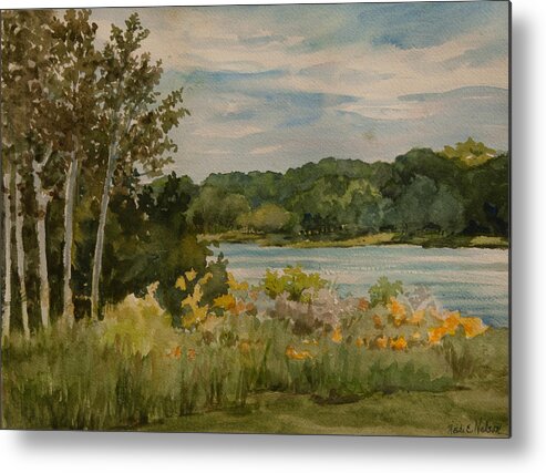 Landscape Metal Print featuring the painting Summertime by Heidi E Nelson