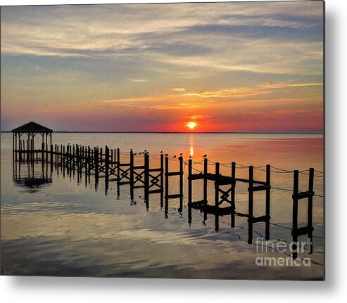 Sunset Metal Print featuring the photograph Sunset At Duck OBX by Jeff Breiman