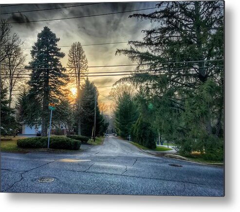 Sunset Metal Print featuring the photograph Sunset on Hilltop Drive by Chris Montcalmo