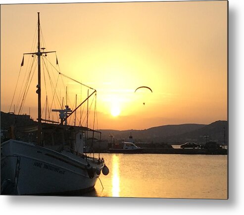 Colette Metal Print featuring the photograph Sunset on Paros Island Greece by Colette V Hera Guggenheim