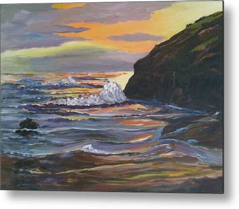 Sunset Metal Print featuring the painting Sunset by Ray Khalife