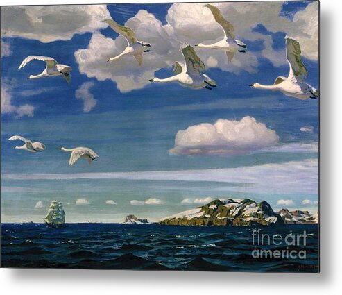 Arkady Rylov Metal Print featuring the painting The Blue Expanse by MotionAge Designs