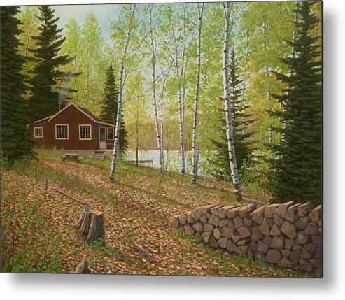 Landscape Metal Print featuring the painting The Colors of Spring by Jake Vandenbrink