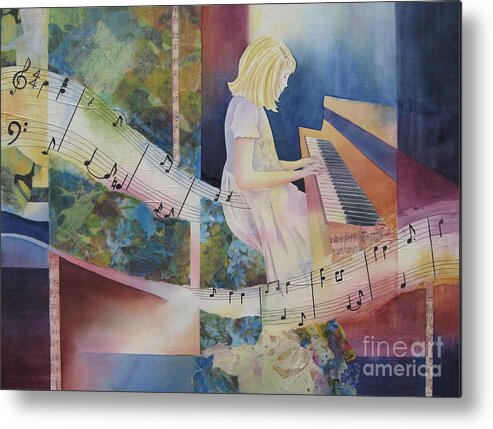 Music Metal Print featuring the painting The Composition by Deborah Ronglien
