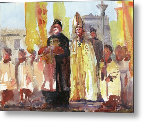 Watercolors Metal Print featuring the painting The Coronation by Kristina Vardazaryan