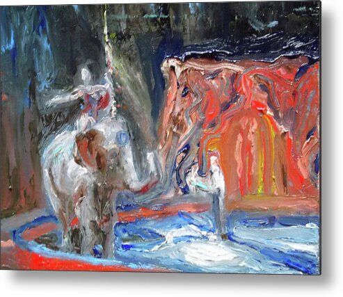 Elephant Metal Print featuring the painting The Final Curtain by Susan Esbensen