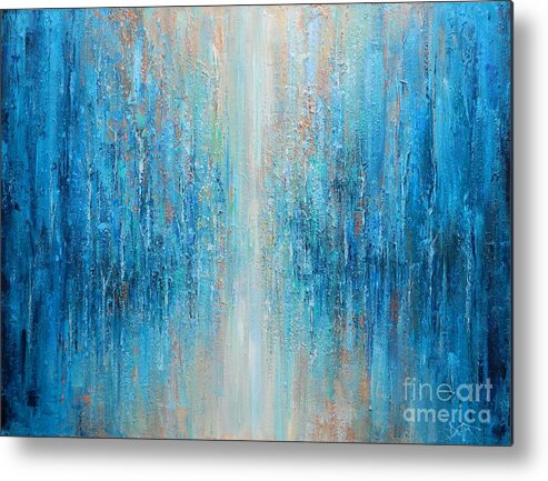 Abstract Metal Print featuring the painting The Lighted Path by Dan Campbell