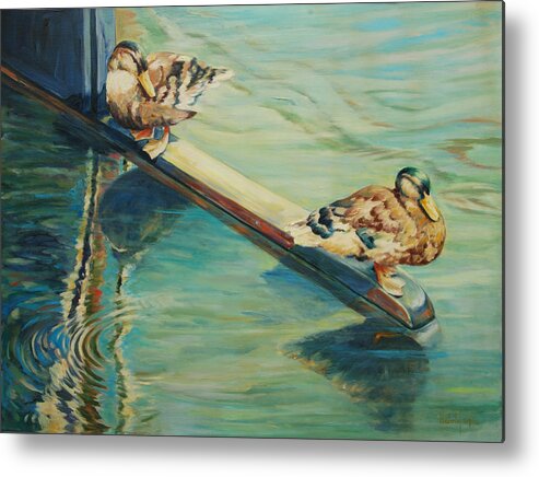 Marine Metal Print featuring the painting The rudder by Rick Nederlof