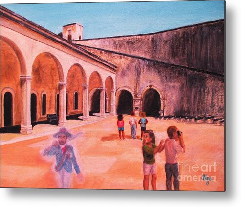 San Cristobal Fort Metal Print featuring the painting The Soldier at the Fort by Olga Silverman