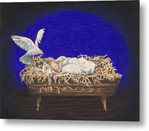 Dove Metal Print featuring the drawing The Spirit of Peace by Laurie Tietjen