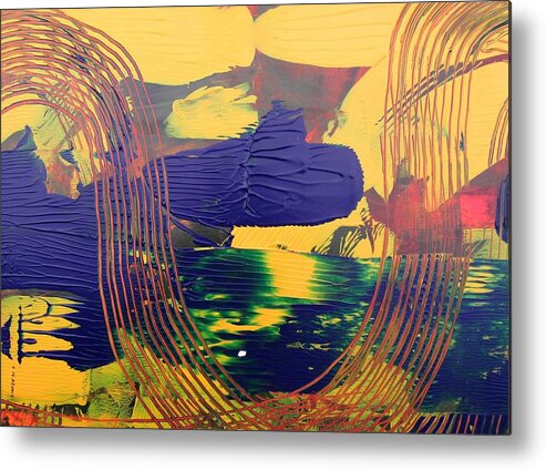 Abstract Metal Print featuring the painting The Stream by Louise Adams