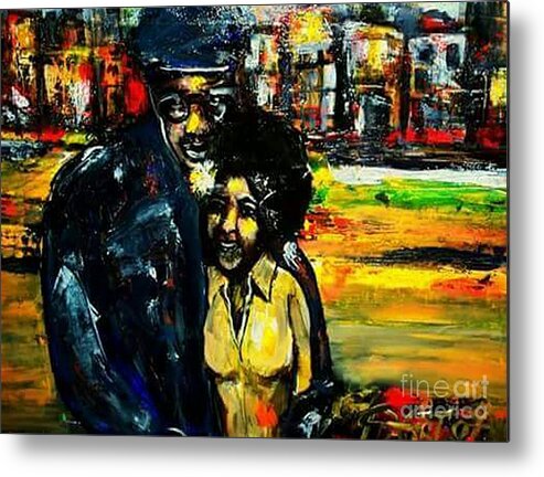 Urban Community Service Metal Print featuring the painting The World is a Getto by Tyrone Hart