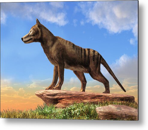 Thylacine Metal Print featuring the digital art Thylacine by Daniel Eskridge
