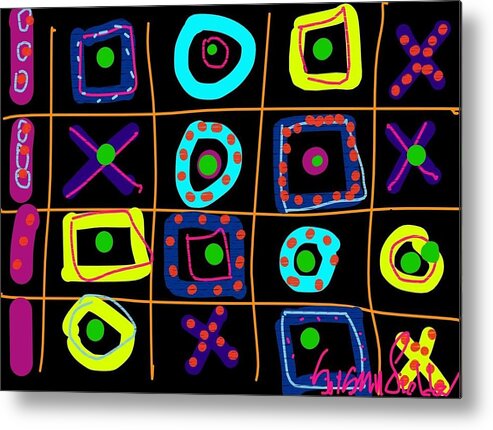 Abstract Metal Print featuring the digital art Tic Tac No by Susan Fielder