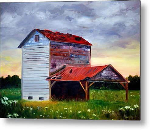 Tobacco Barn Metal Print featuring the painting Tobacco Road by Phil Burton