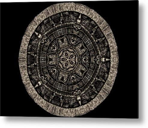 Aztec Metal Print featuring the digital art Mandala by 'REA' Gallery