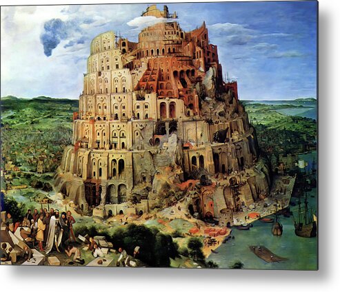 Bruegel Tower Of Babel Metal Print featuring the painting Tower Of Babel by Pieter Bruegel