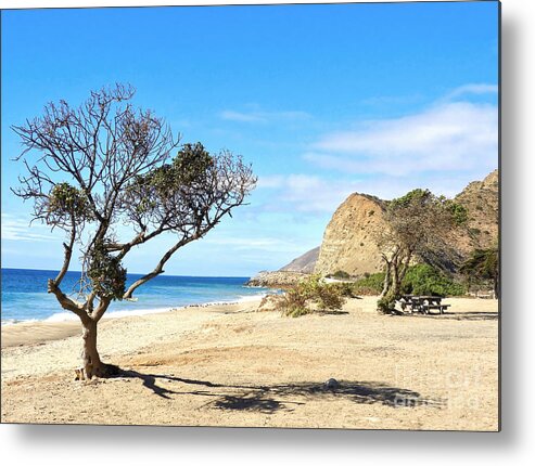 Mugs Rock Metal Print featuring the photograph Tree Fronting Mugu Rock by Beth Myer Photography