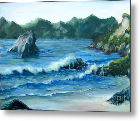 Landscape Metal Print featuring the painting Trinidad Beach by Patricia Kanzler