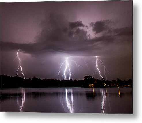 Lightning Metal Print featuring the photograph Triple Threat by Marcus Hustedde