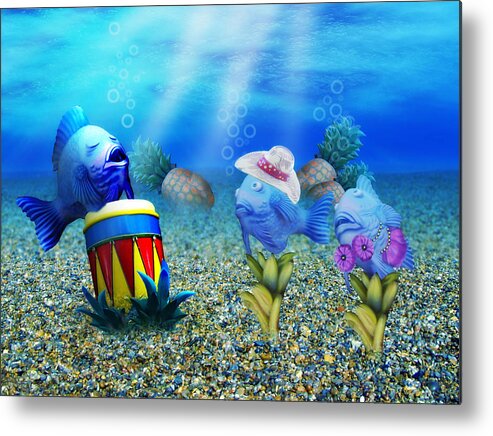Fish Metal Print featuring the digital art Tropical Vacation Under The Sea by Gravityx9 Designs