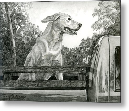 Dog Metal Print featuring the painting Truck Queen study by Craig Gallaway