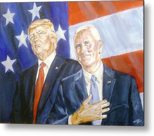 Donald Trump Metal Print featuring the painting Trump Pence 2016 by Bryan Bustard