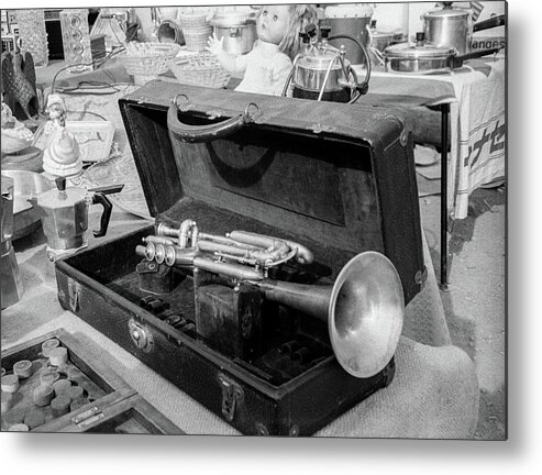 Fine Art Metal Print featuring the photograph Trumpet For Sale by Frank DiMarco