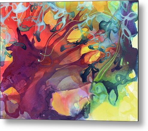 Abstract Metal Print featuring the painting Uncontrolled by Darcy Lee Saxton