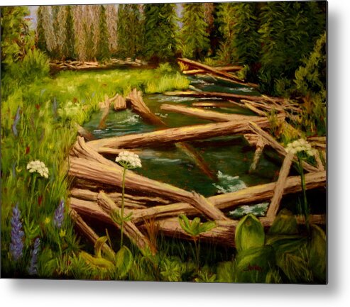River Metal Print featuring the painting Upper Deschutes by Nancy Jolley