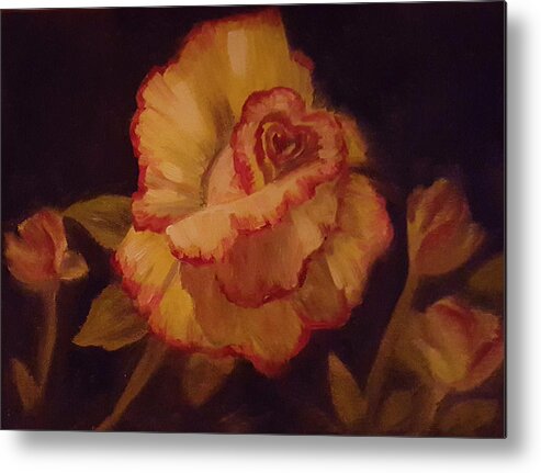 Valentine Metal Print featuring the painting Valentine Rose 2 by Sharon Casavant