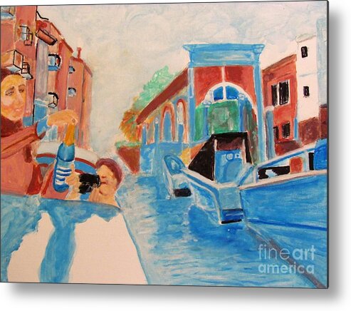 Venice Celebration Metal Print featuring the painting Venice Celebration by Stanley Morganstein