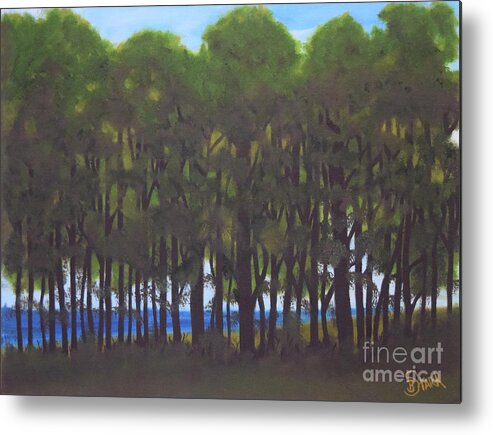  Metal Print featuring the painting View Through the Trees by Barrie Stark